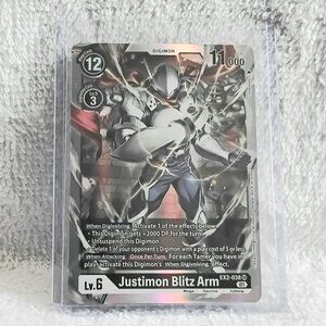 3/$25 Mint Justimon Blitz Arm Digimon Holo Card EX2-038 SR by Bandai!!